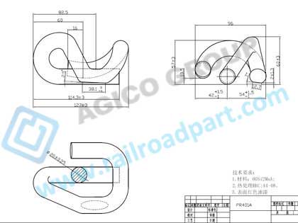 PR401A Rail Clip Spec Drawing