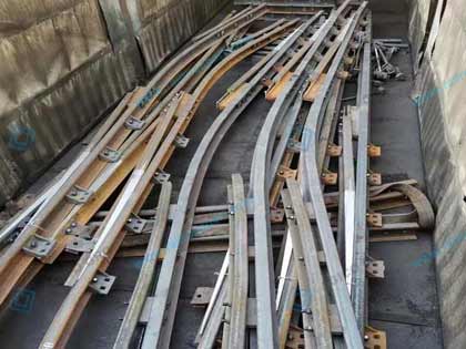 Fabricated railway guard rails prepared for project delivery